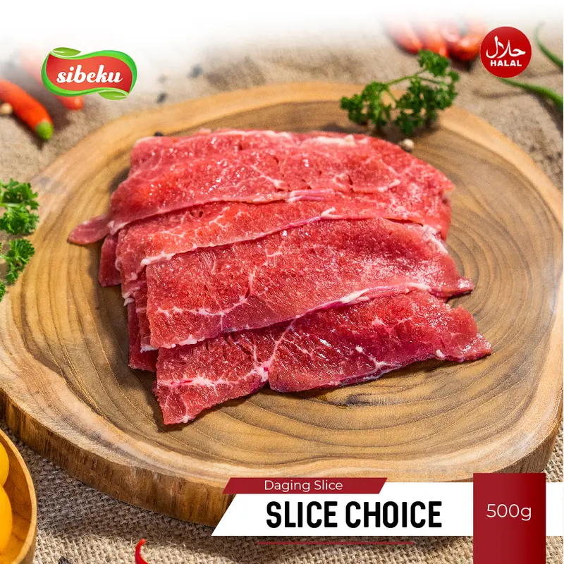 Daging Sapi Beef Slice Choice Halal 500 gram Frozen Food AUS - Sibeku beef slice 0