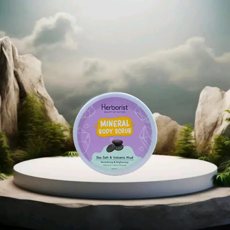 SPECIAL PROMO...!!! 1 PCS Herborist Mineral Body Scrub 200GR - Sea Salt & Koalin (Biru) / Sea Salt & Volcanic Mud (Ungu) / Sea Salt & Gold (Kuning) 3
