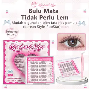 [TANPA LEM] HX01 SHE LASH MOU Bulu Mata Palsu Tanpa Lem Eyelash Extension Korean Style-PopStar