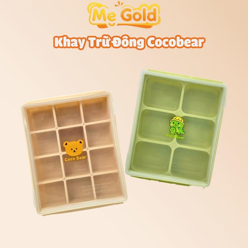 Khay trữ đông đồ ăn dặm Cocobear silicon 6 ô và 12 ô nắp trong suốt dễ nhìn Hộp trữ đông đồ ăn dặm silicone cho bé Cocobear