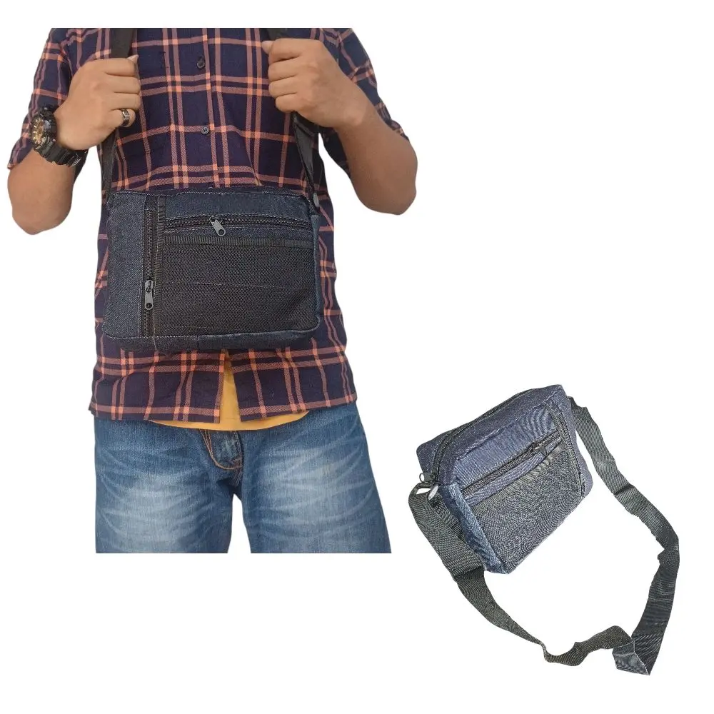Suranta Store-Tas Pria Slempang Jeans Terbaru Dan Termurah Tas Casual Slingbag Multifungsi Tas Praktis