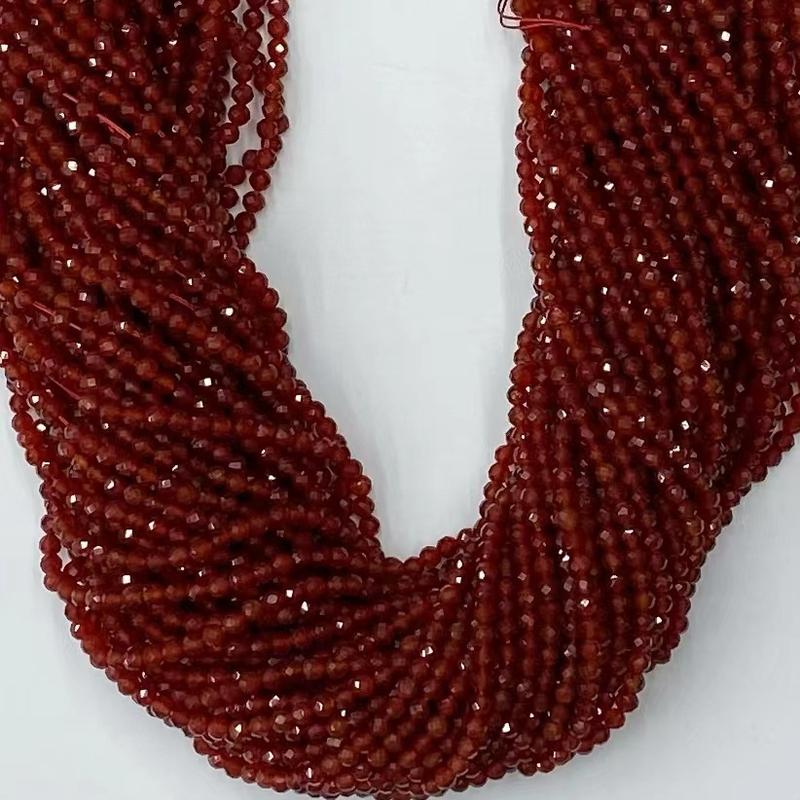 Product Introduction of Hạt Đá Quý Mã Não Đỏ, Bán Buôn, Hạt Rời Nhỏ Nhiều Mặt, Hạt Tự Làm, Thích Hợp Để Làm Đồ Trang Sức, Thiết Kế, Vòng Tay Thủ Công, 15 Inch, Có Kích Thước 2/3 / 4mm 29