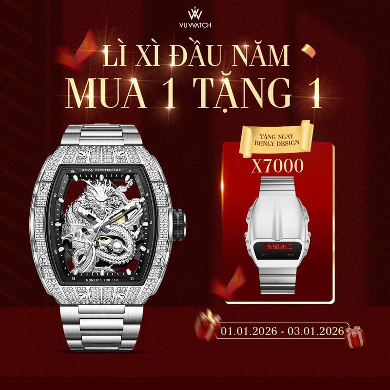  Đồng hồ cơ nam GEYA G78162  1030  | Tặng 1 bộ dây hộp đựng ấn ngọc & 1 lần thay kính miễn phí 