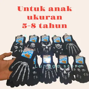 Sarung tangan rajut anak tengkorak motif random