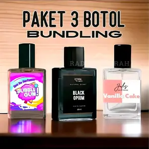 TRENDING VIRAL TERMURAH PAKET 3 BOTOL BUNDLING PARFUM BUBBLEGUM VANILLA CAKE BLACK OPIUM PRIA WANITA 30ml Tahan 6-8 Jam