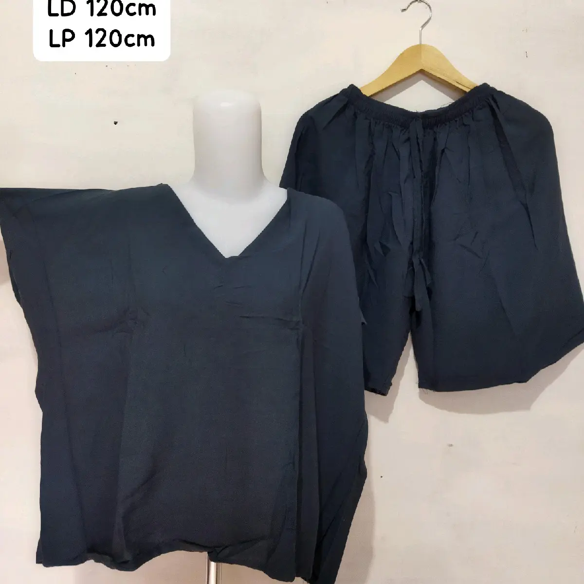 Setelan Rayon Jumbo V neck wanita termurah LD 120