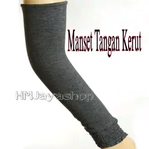 Manset Tangan Panjang Kerut Handsock Smoke Polos Rayon