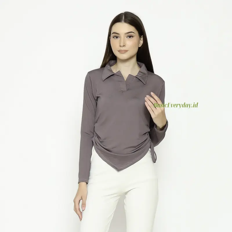 Atasan Wanita Lengan Panjang Knit Top Alisya BasicEveryday Baju Kerah Knitwear Nyaman 7