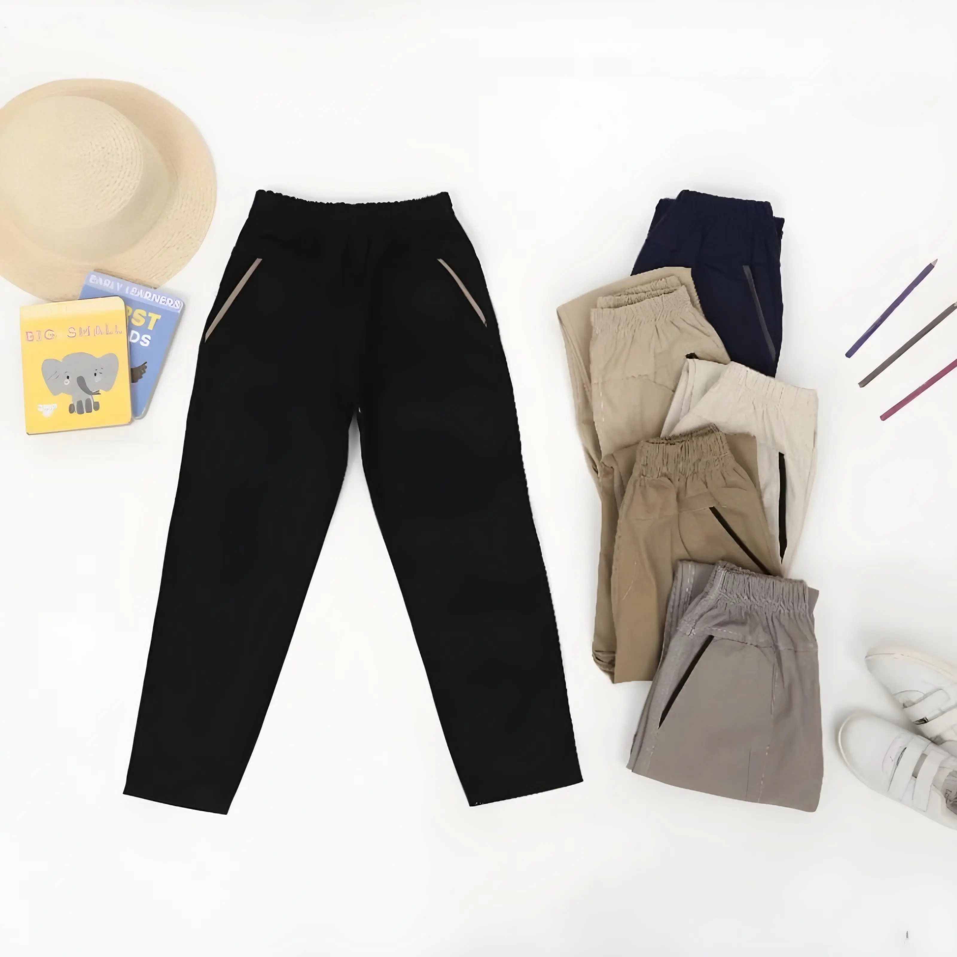 Celana Anak Laki Laki Chinos Panjang Usia 1-14 Tahun Polos Pilih Warna Bunda Katun Unisex