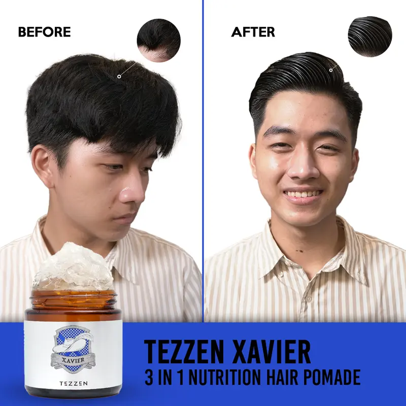 Tezzen Xavier Water Based Pomade - 3 in 1 Nutrition Hair Pomade - with Aloe Vera, Ginseng & Green Tea 6