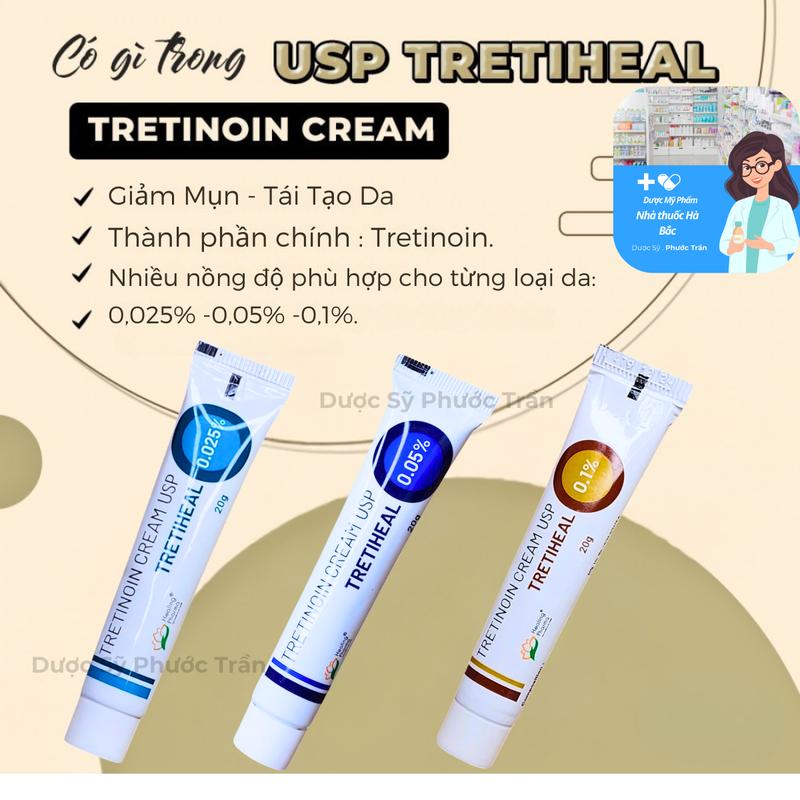 Tretinoin Cream USP ( TRETIHEAL) Kem Dưỡng Giảm Mụn Tái Tạo Da Khỏe Đẹp