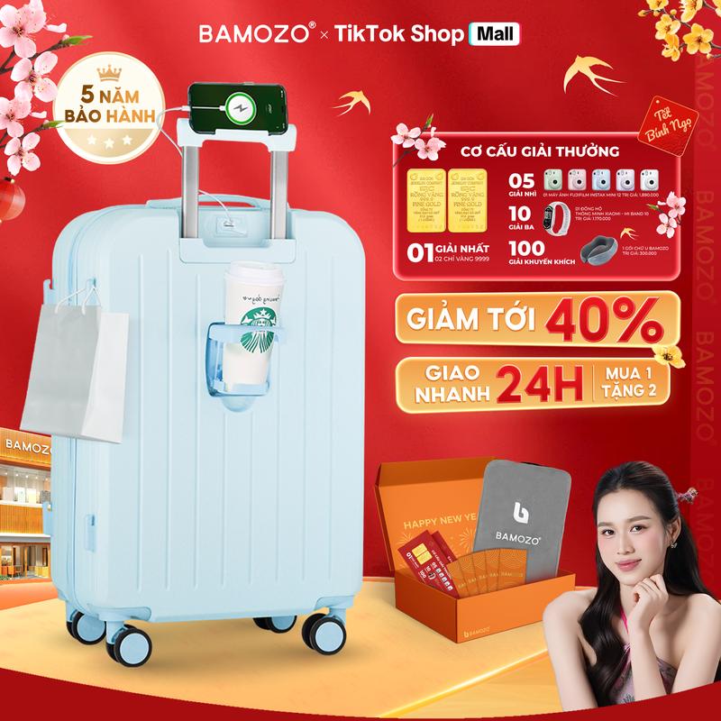   SẮP CHÁY HÀNG  Vali Du Lịch 8812 Bản Cao Cấp Bamozo Size 20 24 Xách Tay Ký Gửi Nhựa ABS PC 4 Bánh Xoay 360 Độ - Bảo Hành 5 Năm - Lỗi 1 Đổi 1 Trong 30 Ngày _8812 