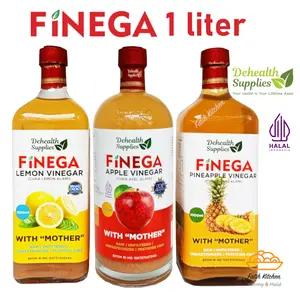 Finega 1 Liter Vinega Cuka Apel / Nanas / Lemon dari Dehealth Supplies