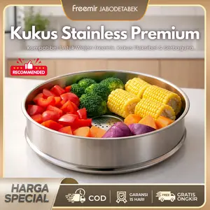 [MEGA SALE] freemir Tatakan Kukusan Stainless Steel 30/24/20/16cm Multifungsi Anti Karat Korosi - Kitchenware Premium