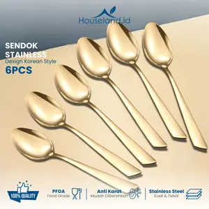 Funnycook Sendok Sayap Gold Set Sendok Makan Korea Sendok Garpu Premium Gold 12pcs