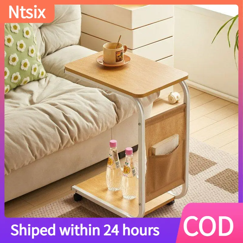 Nordic Movable Sofa Side Table Coffee Table with wheels Minimalist Tea Table Side Cabinet Computer Table