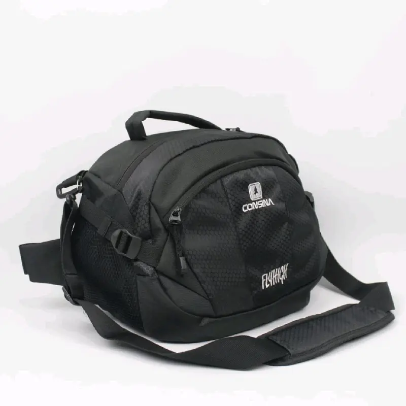 Tas Selempang Outdoor Consina 2 Pungsi Bahan Berkualitas Tebal Ukuran 8 Liter Cocok Buat Pria Dan Wanita Slingbag Cowo Hitam 3