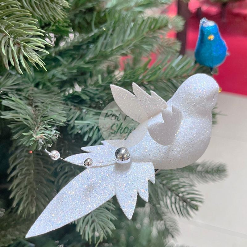 Ornamen Natal Burung Putih Isi 4 Hiasan Aksesoris Pohon Natal Christmas Tree Dekorasi Burung Merpati Hadiah Souvenir Gantungan Kualitas Terbaik Murah Grosir 5
