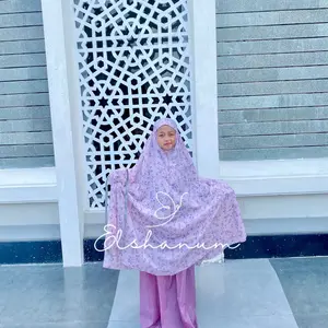 Mukena Anak Travel Parasut Korea Premium Import 2in1 Tas mini cantik Atasan ber Motif serta lembut nyaman dipakai