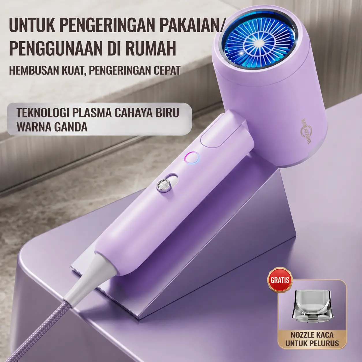 [KANAZAWA]Hair dryer multifungsi profesional Hair dryer salon kecantikan profesional Hair dryer lampu biru