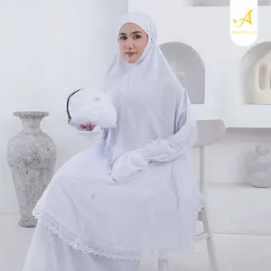Abidah.co - Mukena Ihram Berlengan Haji dan Umroh Marwah Series Katun Premium