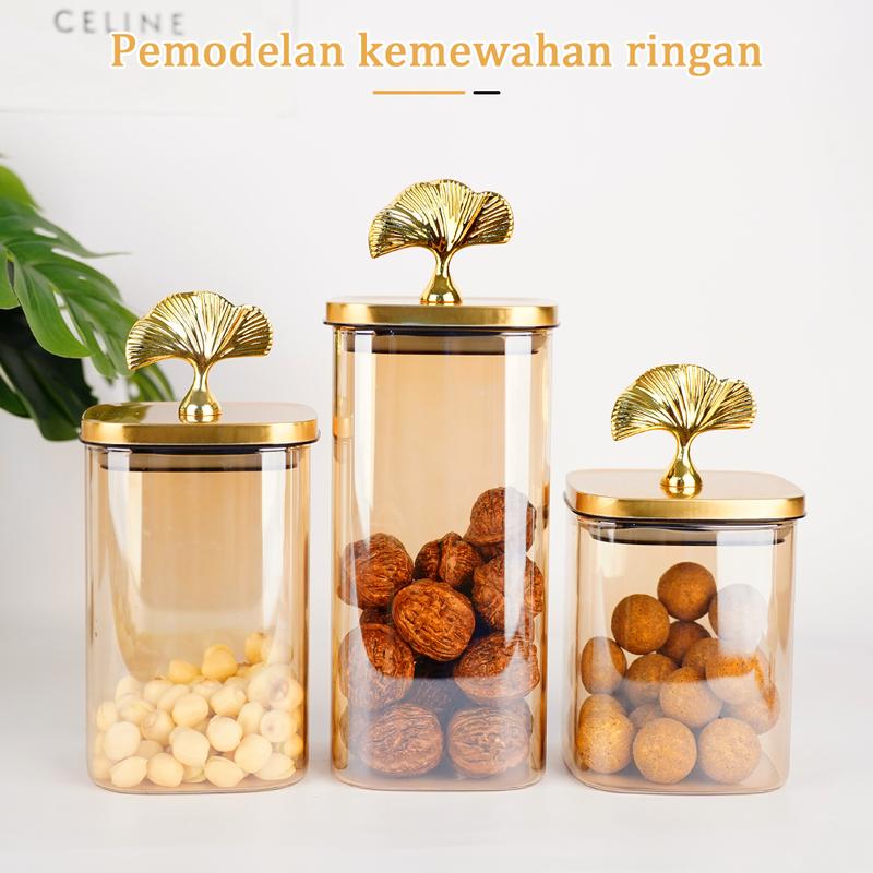 Toples Gold Toples Kaca Guci Penyimpanan Kaca Bening Rumah Meja Kopi Meja Permen Meja Atas Kotak Penyimpanan Retro Mewah Kotak Penyimpanan Disegel Ornamen Dekoratiftransparent Glass Storage Jars Home Toples Aesthetic Lebaran 1 Set Toples Kaca Aesthetic 6