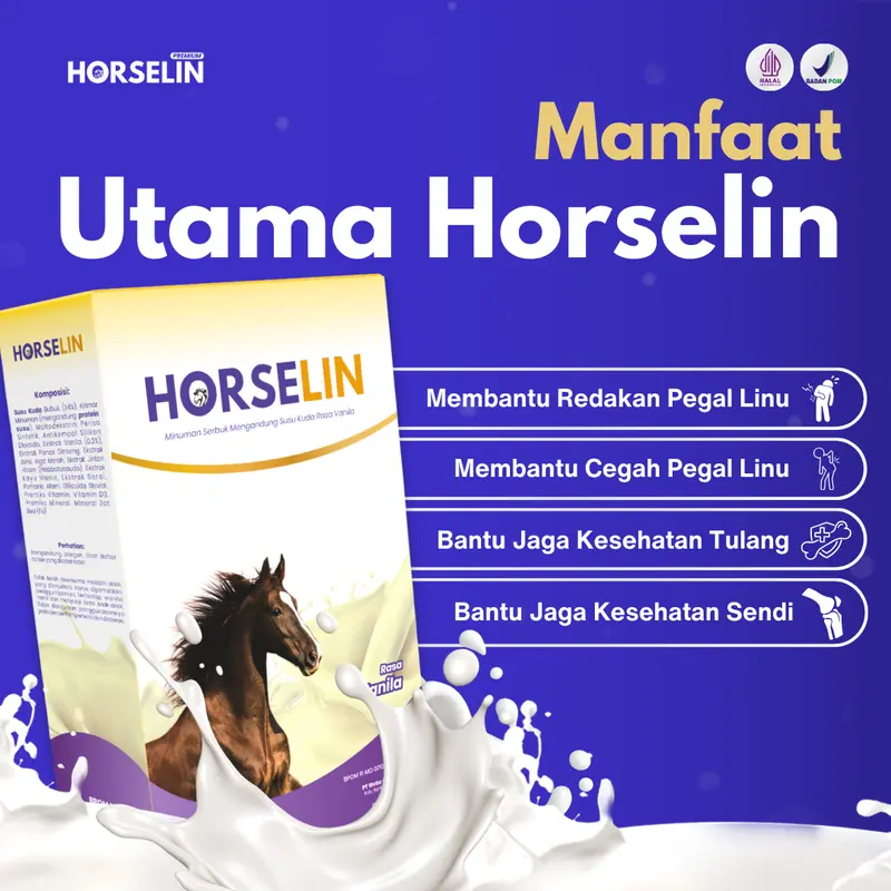Susu Kuda untuk Pegal Linu Tulang Sendi Saraf HORSELIN Susu Kuda Liar Sumbawa Asli (200gr) 1