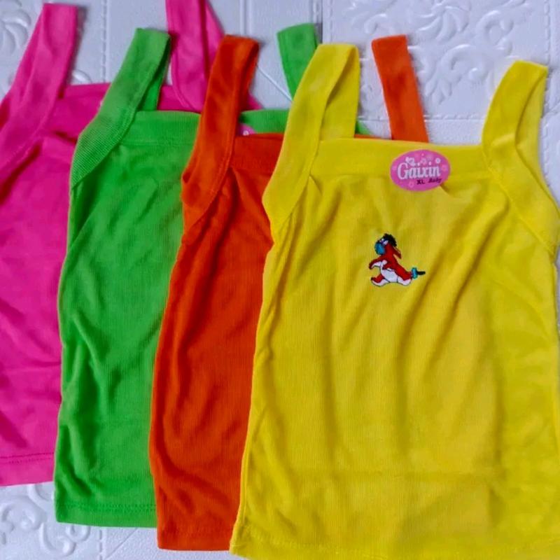 Grosir 1 Lusin (12 Pcs) Kaos Dalam Anak Singlet Anak Enji Stabilo Bordir Murah Fashion 6