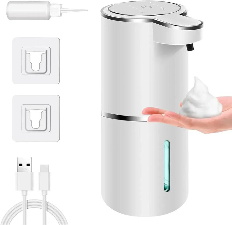 Máy tạo bọt xà phòng không tiếp xúc 380 ml Có thể sạc qua cổng USB, thiết bị điện có 4 mức điều chỉnh, dùng trong gia đình.