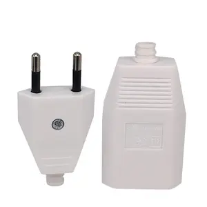 EU Russian Male Female Electronic Connector AC Power Connector Plug with Socket Power Cord Convertor Rewire Plug Adapter 2.5A - White Female Male