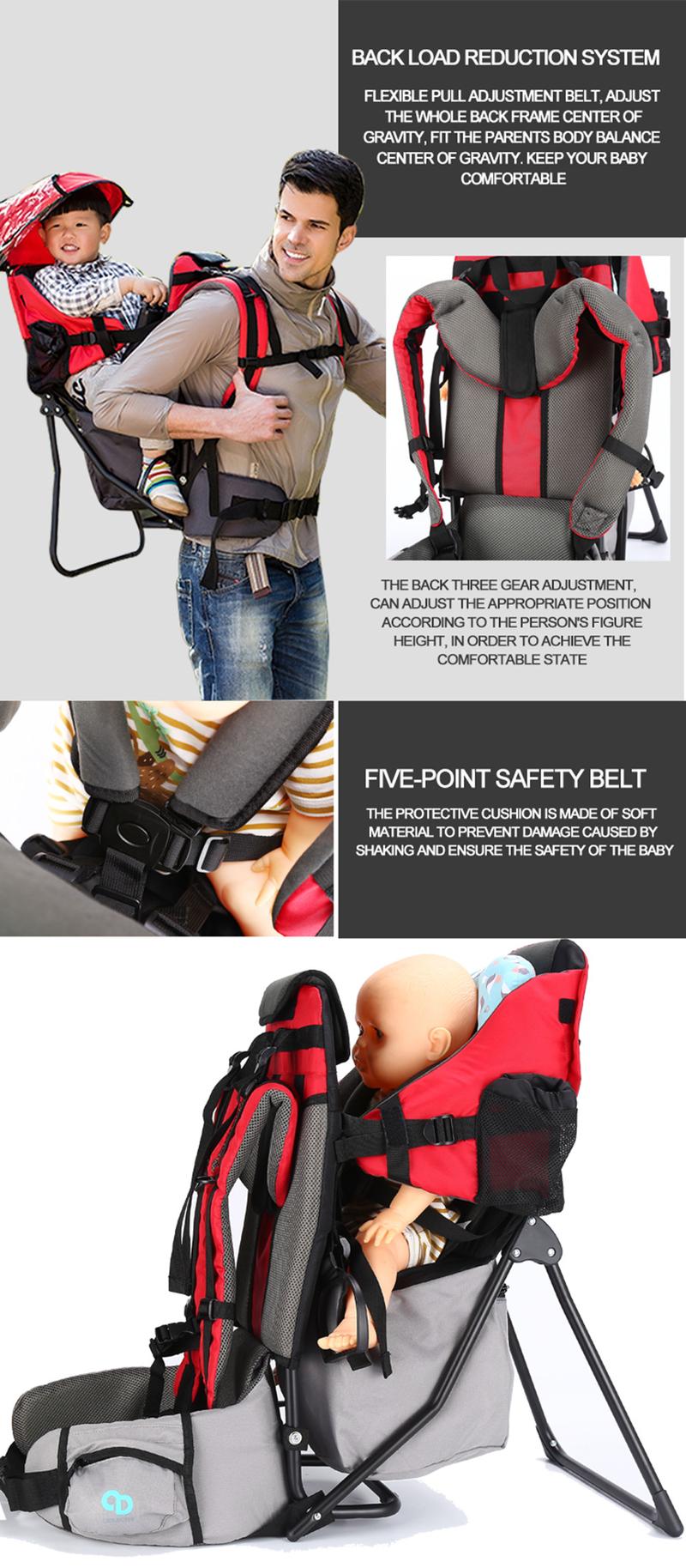 Product Introduction of Travel Outside Baby Carrier Shoulder Saddle Seat Baby Multifunctional Carrier Backpack With Hip Hiking Seat Baby Backpack Hiking Child Carrier Toddler 0