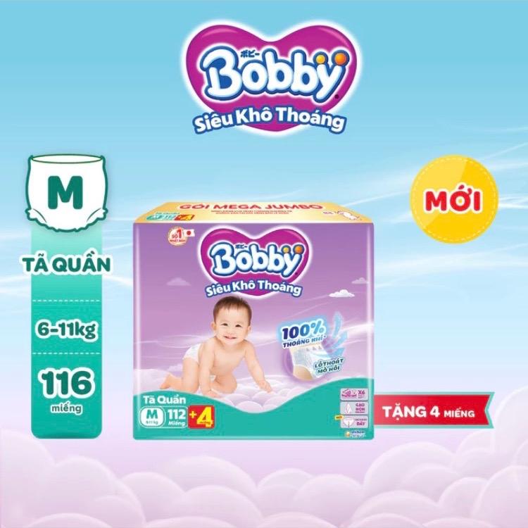 [MẪU MỚI] Bobby Tã/bỉm quần khô thoáng/thoáng khí, tinh chất gạo non