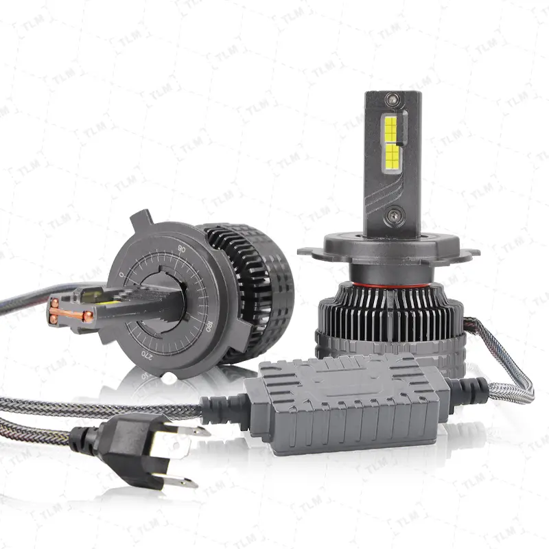 Đèn pha LED ô tô, 2 chiếc, Hạt đèn CSP4575, Ống đồng K13MAX 3, 220W, 6000k trắng, Thích hợp cho H4, H13, 9004 và 9007, Đèn pha và đèn pha tích hợp ánh sáng mạnh, Bóng đèn Spotlight siêu sáng 5