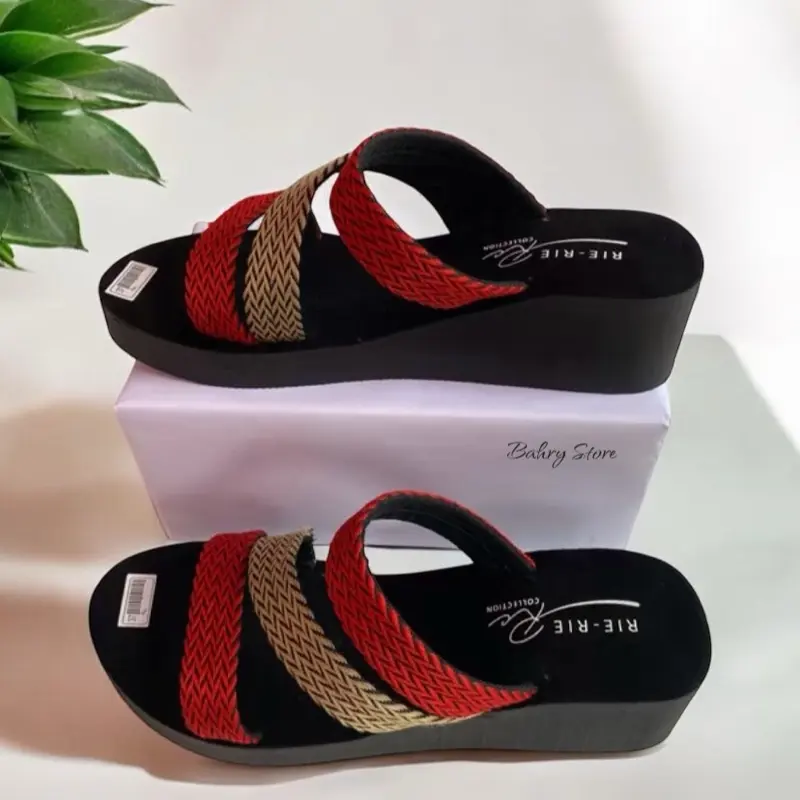 SANDAL WEDGES WANITA TALI SILANG JEPIT TERBARU KEKINIAN