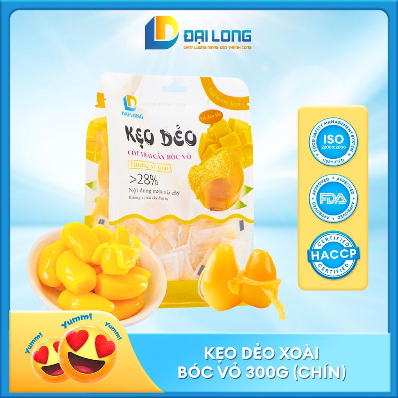 [ĐÃ GIẢM NGỌT] TÚI 300G Kẹo dẻo xoài bóc vỏ Đại Long chiết xuất từ nước trái cây thơm ngon ăn vặt dành cho mọi người Candy Thức Ăn Snack Food Chua kẹo dẻo bóc vỏ keo jelly