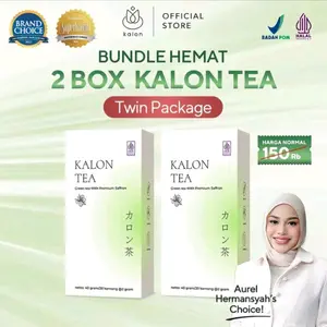 Kalon [TT] Twin Package 2 Box Kalon Teh Hijau Premium Saffron BPOM & Halal MUI ISI 40 TeaBags Aurel Hermansyah's Choice