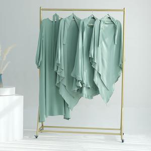 Jubah Muslimah Terkini Bintang , Gaya Dubai, Koleksi Gaun Clothing , Koleksi LR708, Bahan Sifon, Rekaan Manset Mengecut, Sut Kaftan Wanita