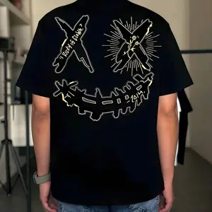 RIC RICKY is Clown Golden Bliar Thorn Bush Embroidered Black Premium Cotton