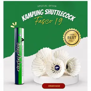 SHUTTLECOCK 12 PCS BEST SELLER GARANSI ANTI GOYANG LANGSUNG DARI PABRIK KAMPUNG SHUTTLECOCK FASCO 19