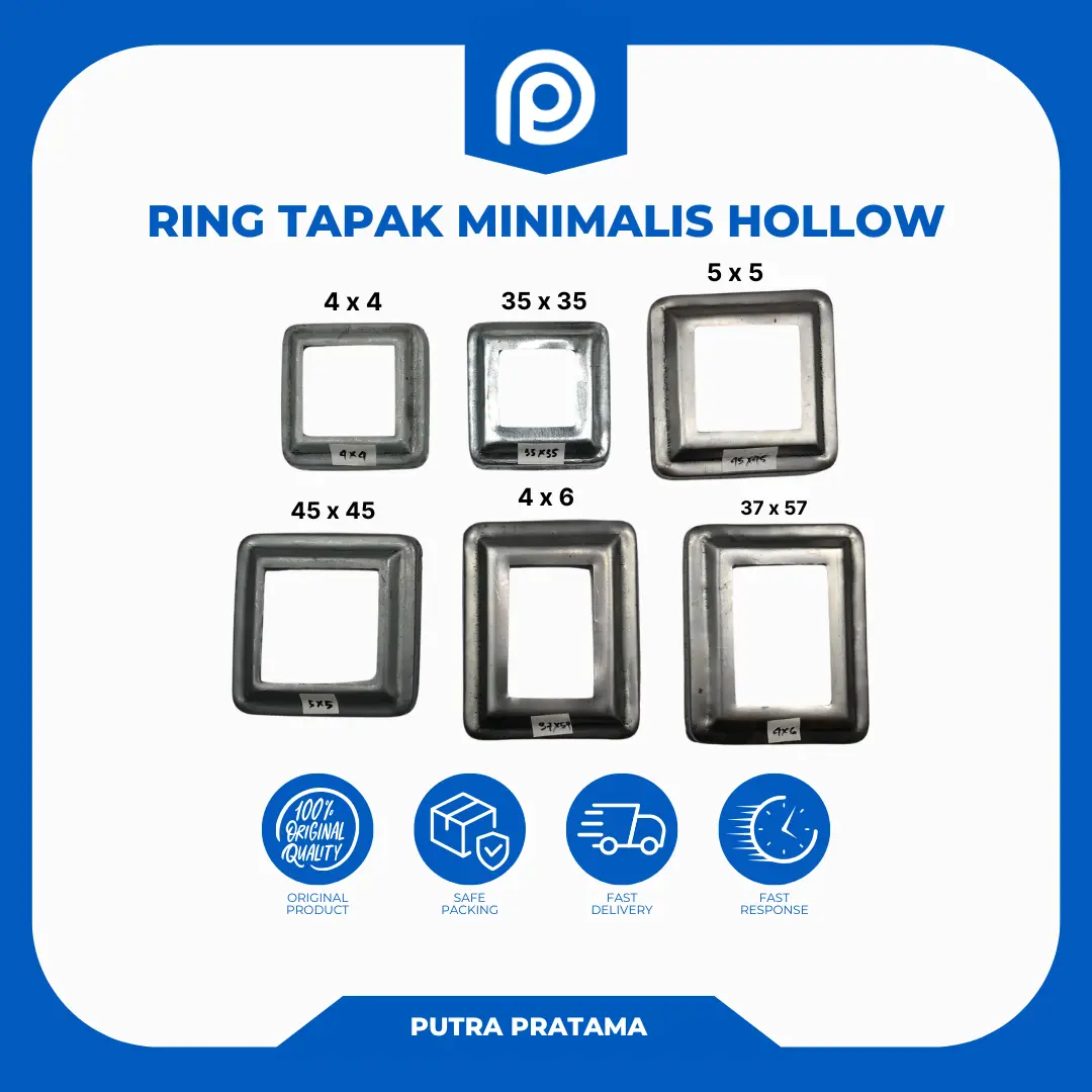 RING TAPAK MINIMALIS BESI HOLLOW 4x4, 35x35, 5x5, 45x45, 4x6, 37x57 | Tapak, Ring, Tapak Besi Hollow