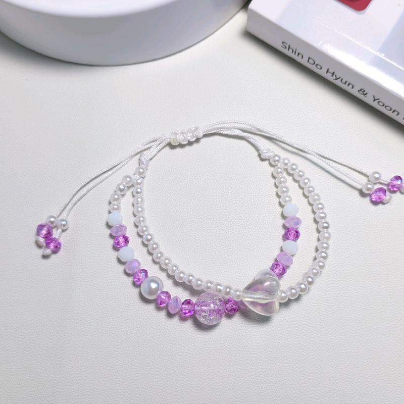 Snow White bracelet | Gelang manik manik tali serut 2 layer aestethic bracelet by sweetlist gelang mutiara aesthetic 3