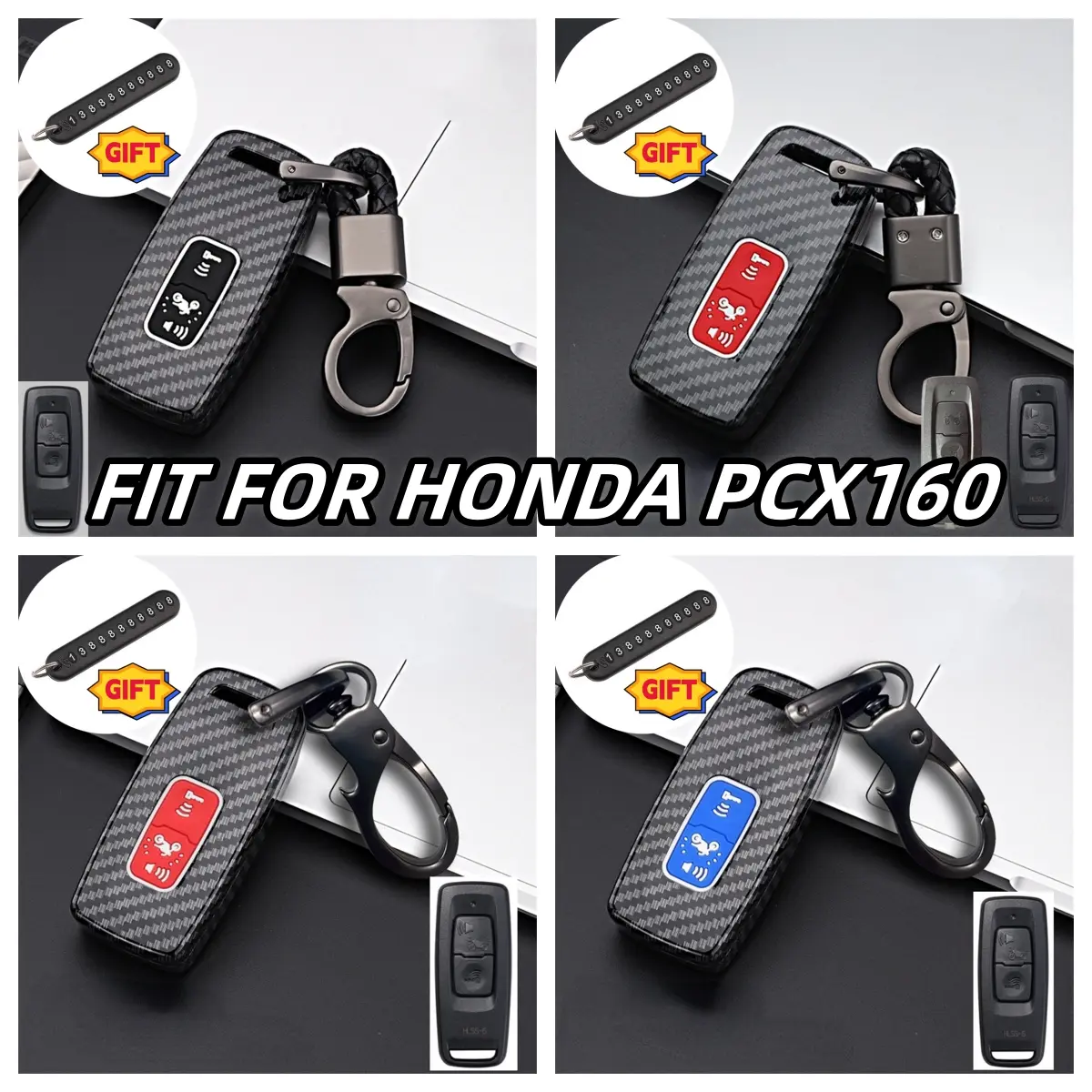 เปลือกฝาครอบกุญแจ Honda, วัสดุ ABS + ซิลิโคน, เคสกุญแจรถจักรยานยนต์, สำหรับ HONDA PCX160 และ VISION SH350, 2 และ 3 ปุ่ม, ที่ใส่ป้องกันกุญแจรีโมท, พวงกุญแจ, อุปกรณ์ตกแต่งภายในรถยนต์
