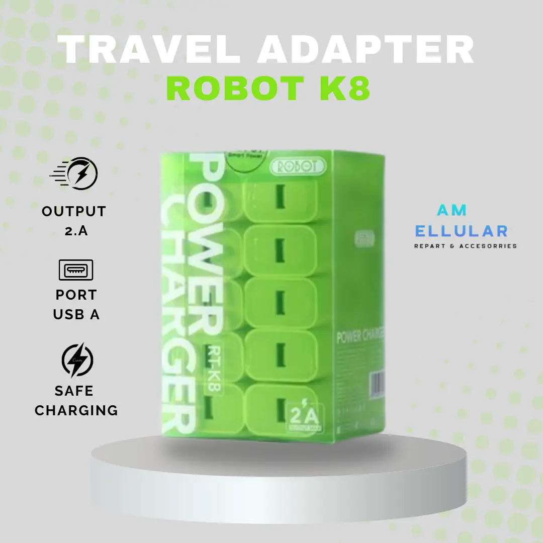 Charger Robot RT-K8 Warna Putih 2A 10W - Mengisi Daya Lebih Cepat dan Aman
