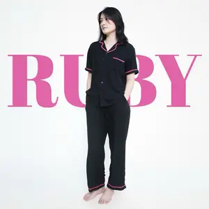 Valora Pajamas Ruby Setelan Bahan Rayon Twill Nyaman Lembut dipakai Tidur Wanita Panjang Pendek Baju Celana Piyama Premium