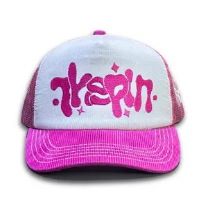 Topi Jaring Trucker Corduroy Pink Hinoto Thisplan original