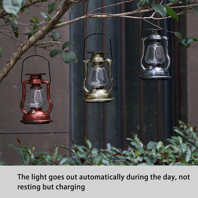 LED Solar Light,Retro Kerosene Lamp,Solar Powered Candle Hanging Light,Outdoor Portable Lantern Light,Camping Light,Courtyard Garden Decor Decoration Sunlight for Patio 3