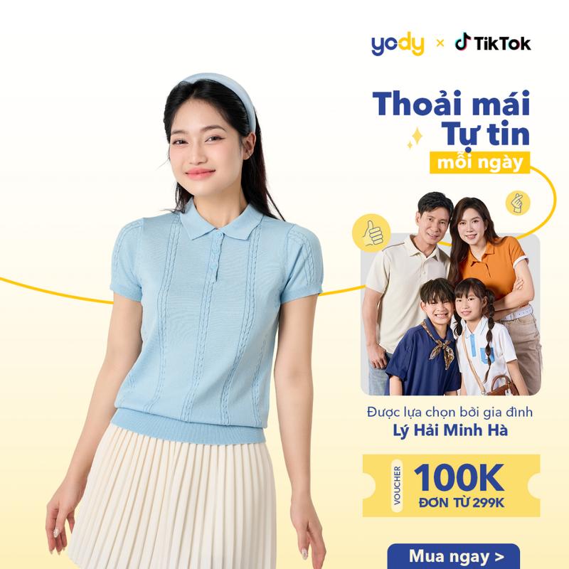 YODY Áo Len Polo Dệt Vặn Thừng Trẻ Trung Thanh Lịch Dễ Phối Đồ WCKN25S005