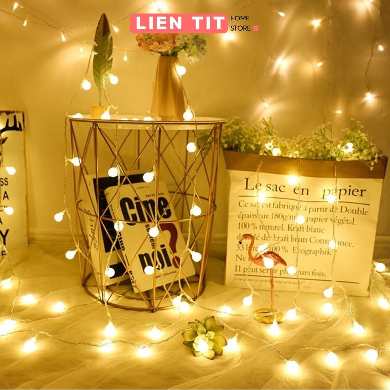 Dây đèn LED trang trí màu vàng ấm không nháy đầu cắm USB tiện lợi Bóng đèn led decor phòng không gian ngày Tết Noel 