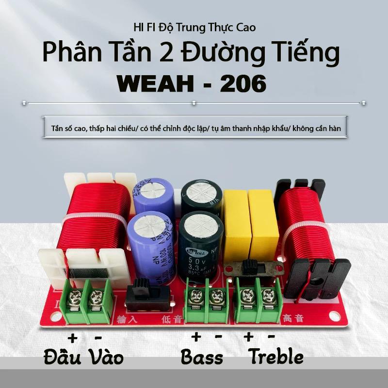 Phân tần 2 đường tiếng WEAH D206 cho bass treble 25-40 công suất 250w