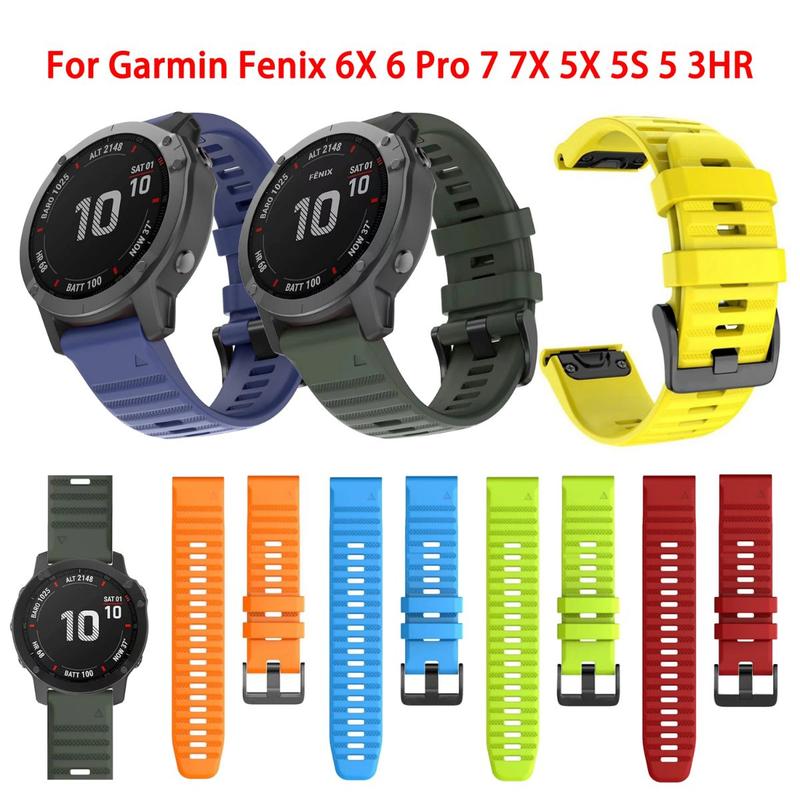 【Fashion watch strap】 for Fenix 6 Pro/7/5 Plus/22/20/26 mm – silicone quick-fit…